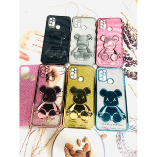 เคส💁📱TPUใสหมี 3D กากเพชร Oppo, Reno5.5g Reno8 A57.4g A57.5g A53 A5S A3S A15 A16