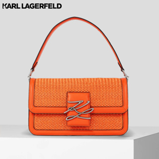 KARL LAGERFELD - K/AUTOGRAPH RAFFIA SHOULDER BAG ORANGE 231W3039 กระเป๋าถือ