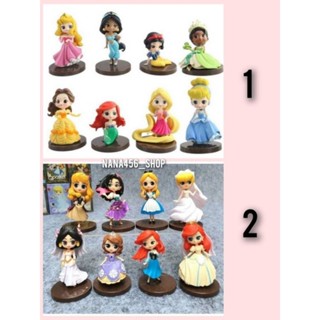 โมเดลเจ้าหญิง Disney princess เซ็ต 8 ตัว มีให้เลือก 2 แบบ