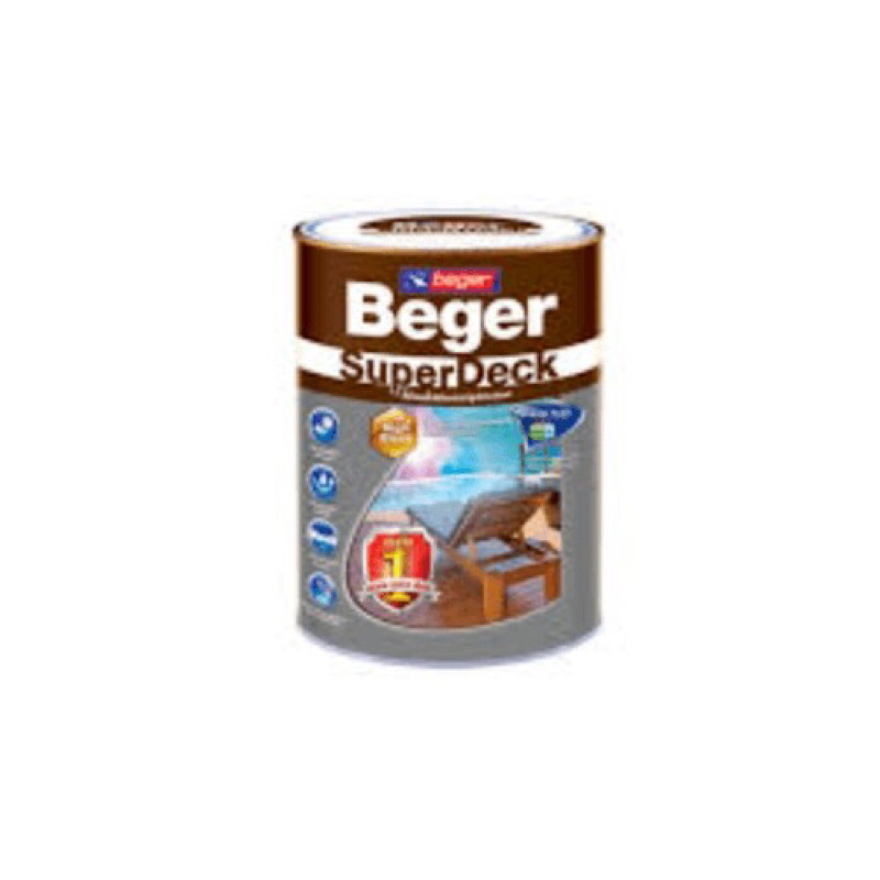 สีย้อมพื้นไม้ Beger SuperDeck เบเยอร์ ซุปเปอร์เดค ชนิดด้าน ขนาด 1/4 แกลลอน