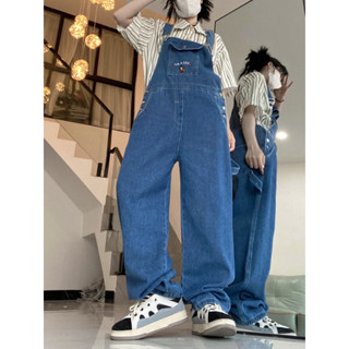 Manyjeans Overalls เอี๊ยมกางเกงยีนส์ขายาว งายปักการ์ตูน(พร้อมส่งในไทย)