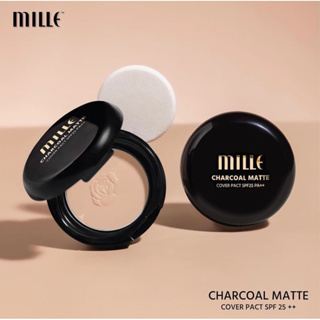 Mille มินิแป้งชาร์โคล Mini Charcoal Matte Cover Pact SPF25 PA++ 5 g.