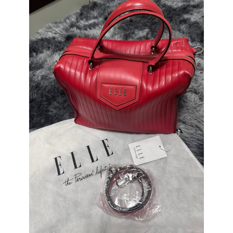 กระเป๋าถือทรงหมอน 👜แบรนด์ ELLE ของแท้100% กระเป๋าผู้หญิง กระเป๋ามือสอง