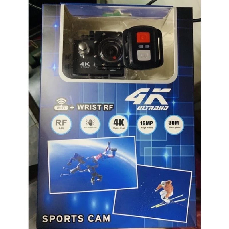 กล้องติดหมวก 4K Action Camera  ติดแฮนด์จักรยาน ติดหมวกมอเตอร์ไซค์ ถ่ายใต้น้ำ เชื่อมต่อ WIFIผ่านมือถือได้  อุปกรณ์ครบชุด thumbnail 10