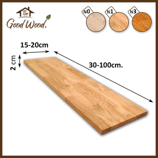 ชั้นวางของ ไม้พารา AC หนา 20 mm. กว้าง 15-20 cm. x ยาว 30-100 cm. เหมาะสำหรับงาน DIY ชั้นไม้วางของ