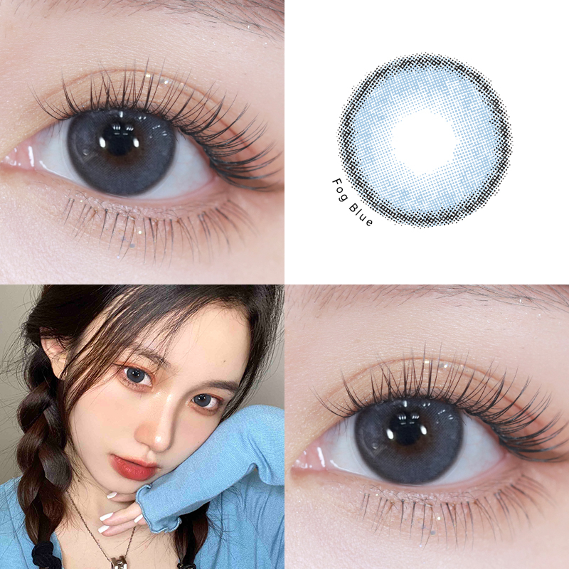 MIDROO🌈 คอนแทคเลนส์  ลายฮิต ขายดีมาก Fog Brown/ Gray / Blue/ Green ขนาดมินิ ค่าสายตาปกติ1คู่-14.0mm - รูปที่ 4