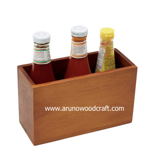 กล่องใส่เครื่องปรุงไม้จามจุรี W 8" x L 3” x H 5” l ACACIA SAUCE BOTTLE WOODEN BOX W 8" x L 3” x H 5”