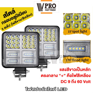 VPRO #VE67 ไฟสปอร์ตไลท์ LED 3 สเต็ป DC 9V-60V ไฟหน้ารถ สีขาว ไฟออฟโรด ไฟท้าย หน้า ใช้กับรถทั่วไป ของแต่งรถยนต์ 1ชิ้น ^SA