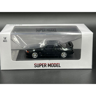 Super Model 1/64  ฝากระโปรง​เปิดได้มีห้องเครื่อง NISSAN GTR32 Black