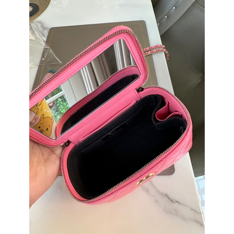 ที่กันเลอะ cc vanity มีเว้าช่องลิปสติก ผ้าสักหลาดเกาหลี แบรนด์ kanda bag in bag ชาแนลวานิตี้ chanel vanity ที่จัดทรง