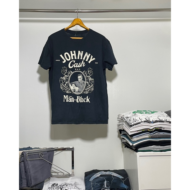 เสื้อวงมือสอง JOHNNY CASH THE MAN IN BLACK Size L มือ2