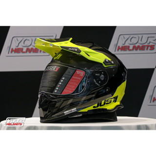 หมวกกันน็อค JUST1 HELMETS รุ่น J34 PRO OUTERSPACE BLACK TITANIUM YELLOW FLUO