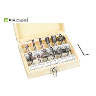 ชุดดอกเร้าเตอร์ BIGWOOD ขนาด 1/4" (12ดอก/ชุด)