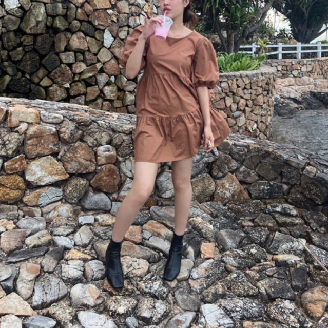 เดรสสีน้ำตาลป้ายHofstore