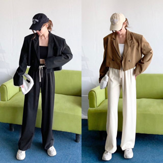 Seoulsister.store | Keen Crop Blazer &amp; Jojo Pants