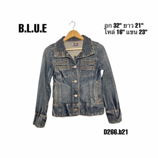 B.L.U.E jeans jacket เสื้อแจ๊คเก็ตยีนส์วินเทจ อก 32 D266.b21