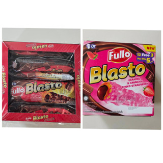 Fullo Blasto เวเฟอร์สติ๊ก ฟัลด์ วิท ครีม โค้ตเต็ด คาราเมลแอนด์ ครันช์ ช็อคโก-สตรอว์เบอร์รี่