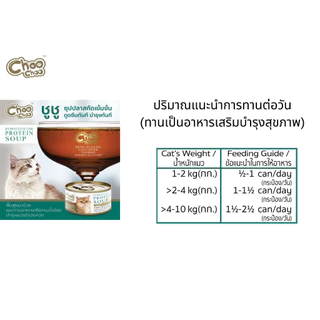 [ส่งฟรี+แถม2กป] ChooChoo ชูชู อาหารเสริมบำรุงแมว ซุปปลาสกัดเข้มข้น สำหรับแมว 24 กระป๋อง (ยกลัง 80กรัม/กปx24กระป๋อง)