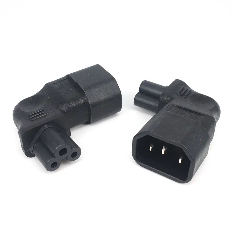 Universal Power Adapter 90องศา IEC 320 C14 To C5อะแดปเตอร์ Converter แนวตั้ง C5 To C14 AC Power Plug
