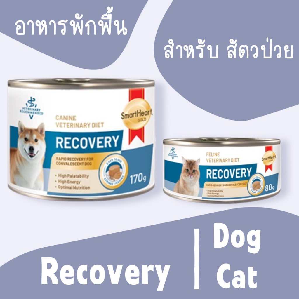 อาหารสำหรับสัตว์ป่วย Smartheart Gold Recovery อาหารเปียก สัตว์ป่วย พักฟื้น หลังผ่าตัด 80 - 170 g