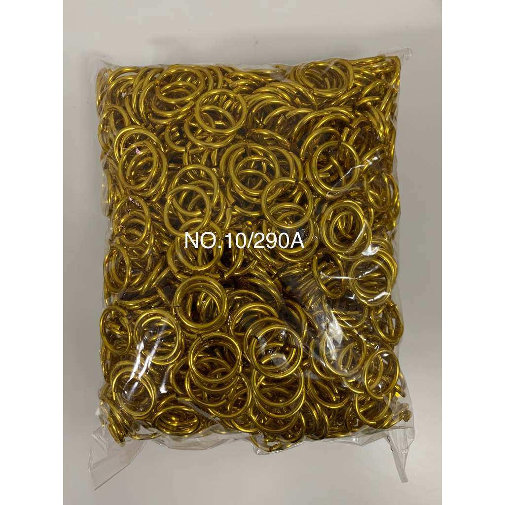 NO.10 ขนาดบรรจุ 1000 วง  ห่วงทองเหลือง ผลิตจากอลูมิเนียม ชุบสีทอง ไม่ลอก