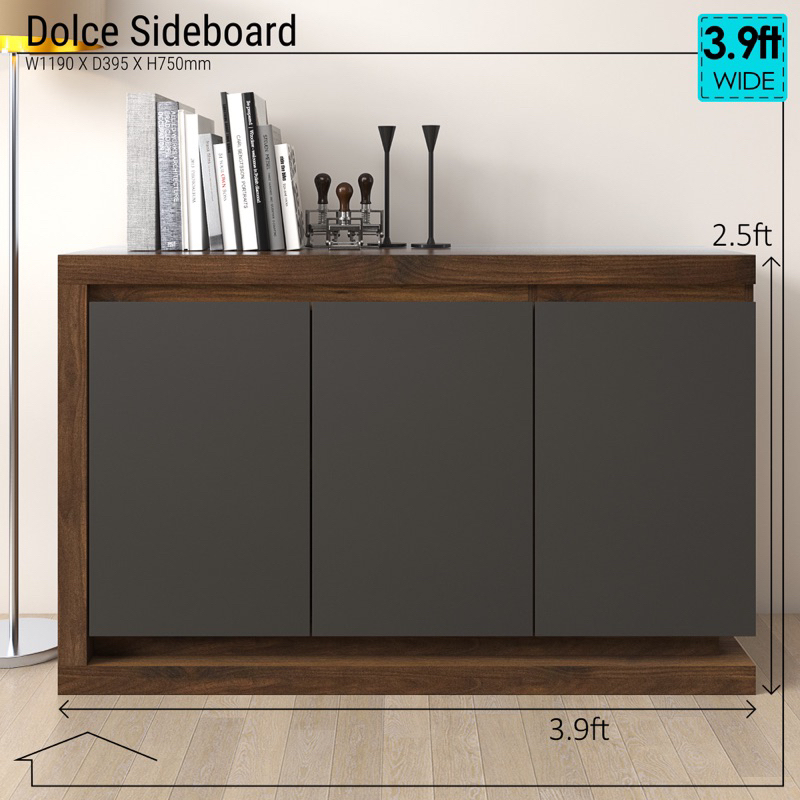 Tomato Home ตู้เตี้ย Dolce sideboard 119ซม | ตู้อเนกประสงค์ ตู้เสื้อผ้า ตู้เตี้ยมินิมอล | สวยตรงปก