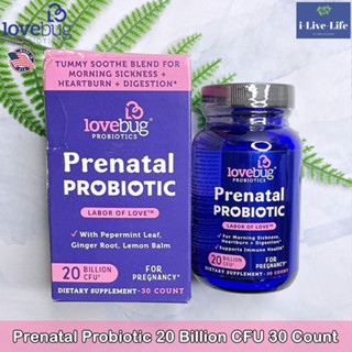 LoveBug - Prenatal Probiotic 20 Billion CFU 30 Count โปรไบโอติก โพรไบโอติก สำหรับคุณแม่ตั้งครรภ์ สตรีมีครรภ์ คนท้อง