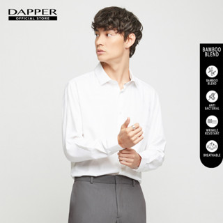 DAPPER เสื้อเชิ้ตทำงาน รุ่น BAMBOO BLEND ลายทาง ทรง Regular Fit สีขาว (BSLW1/101RB)