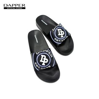 DAPPER รองเท้าแตะ DP Logo Stamp Pool Slide Sandals สีดำ/น้ำเงิน (HSKN1/1651SL)