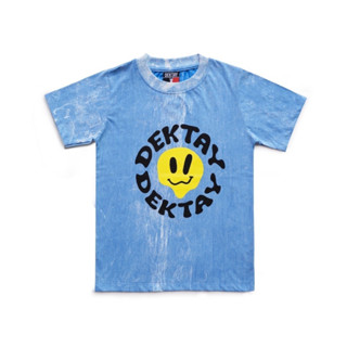 Dektay blue happiness bleach t-shirt