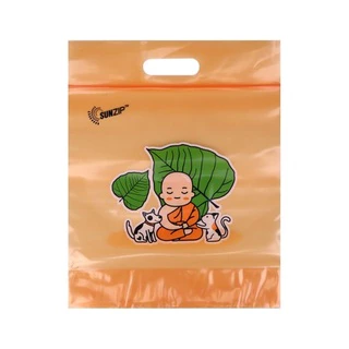 SUNZIP ซันซิป ถุงเติมบุญ จัดของใส่บาตรพระ Size S ขนาด 18x24 cm. บรรจุ 15 ใบ [2 กล่อง] FF 1201 ถุงใส่บาตร ถุงสังฆทาน