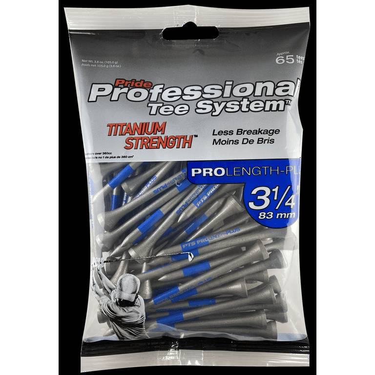 Tees Pride PTS "TITANIUM STRENGTH" 3 1/4" Tees 65 Count (Wood Tee) ที่ตั้งลูกกอล์ฟ (65 ชิ้น)
