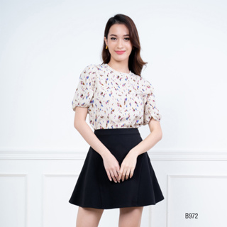 AMILA Blouse AM-B972 พีชสกิน แขนสั้น IGPU22-11