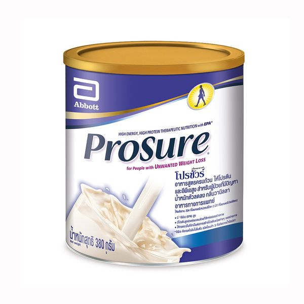 Prosure Vanilla Powder 380 g. โปรชัวร์ วานิลลา 380 กรัม สำหรับที่มีปัญหาน้ำหนักตัวลดลง
