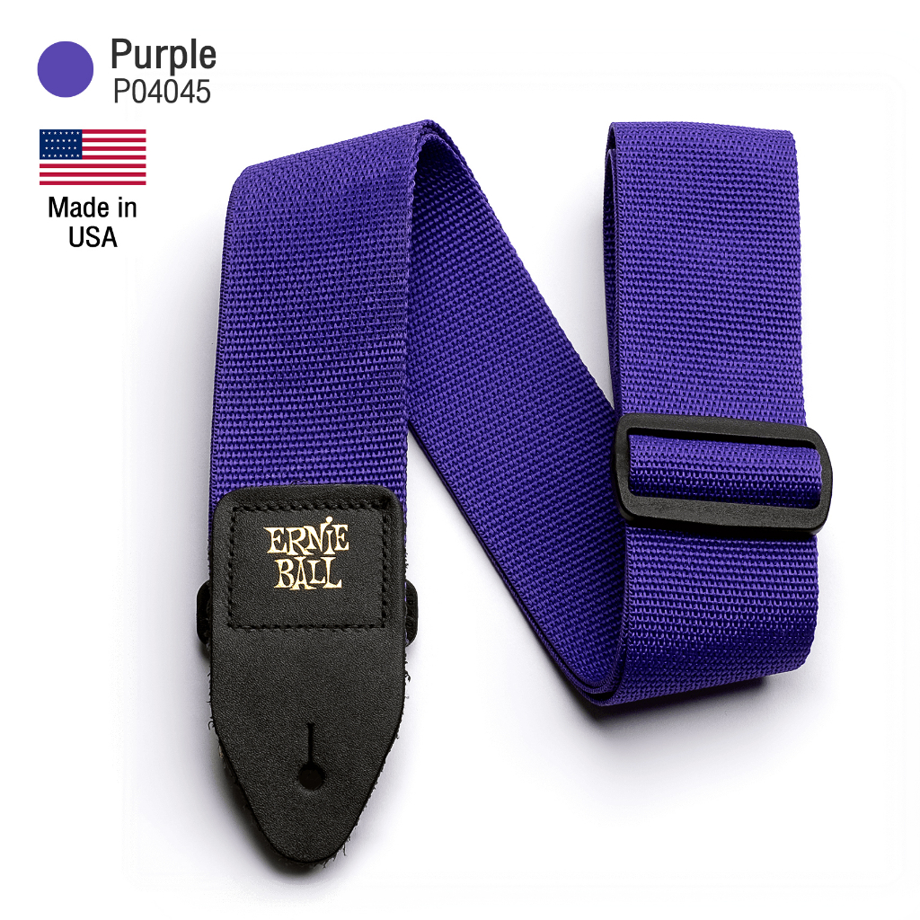 ERNIE BALL® Guitar Strap (P04045) สายสะพายกีตาร์ 3in1 ของแท้ รุ่น Polypro (Purple) ** Made in USA**.