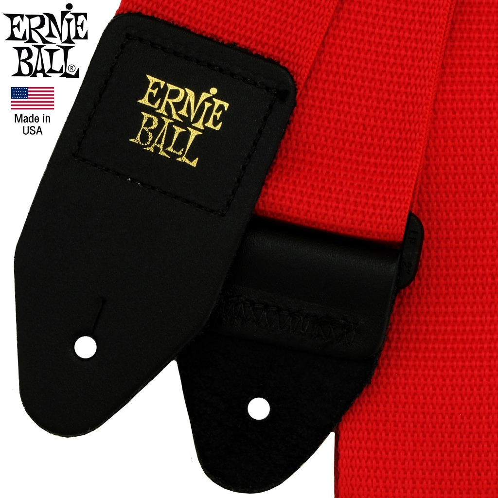 ERNIE BALL® Guitar Strap (P04040) สายสะพายกีตาร์ 3in1 รุ่น Polypro (Red) ** Made in USA**...........