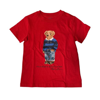 Polo Ralph Lauren เสื้อคอกลม แขนสั้น เสื้อหมีสีแดง 4T