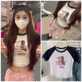 💫New💫(พร้อมส่ง)Rabbit Top เสื้อครอปผ้านิ่ม ป้ายWG.WE🇰🇷