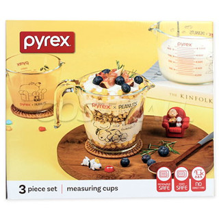 ชุดถ้วยตวง Snoopy Cup 3P Set.Pyrex (250ml,500ml,1L) ถ้วยตวงลาย Snoopy