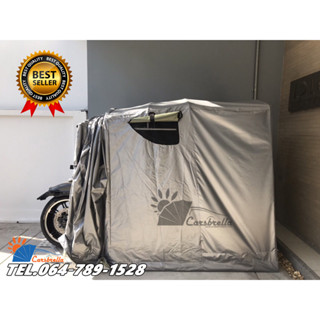 เต๊นท์รถมอเตอร์ไซค์พับเก็บได้ CARSBRELLA รุ่น DOUBLE SCOOT สำหรับจอดรถมอเตอร์ไซค์ ผ้า ,UV หนา 0.5 mm กันแดดกันน้ำ