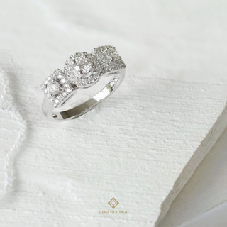 Gems heritage  : Three halo diamond ring (rwg440)