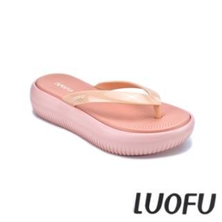 LUOFU ชมพูอ่อนE7204 Platform Sandal รองเท้าแตะ ผู้หญิง เสริมส้น