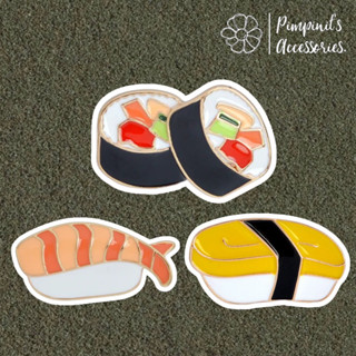 ʕ •ᴥ•ʔ ✿ พร้อมส่ง : เข็มกลัดเซ็ทซูชิอาหารญี่ปุ่น | Sushi Japanese Food Enamel Brooch Pin Set.