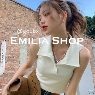 EMILIA SHOP เสื้อยืด เสื้อครอป เสื้อผ้าแฟชั่นผู้หญิง สไตล์เกาหลี 2023 ใหม่ A23K02S 0426