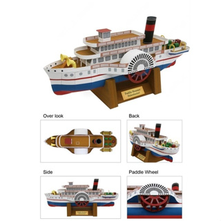 โมเดลกระดาษ 3D : เรือ Paddle Steamer (Sidewheeler) กระดาษโฟโต้เนื้อด้าน  กันละอองน้ำ ขนาด A4 220g.