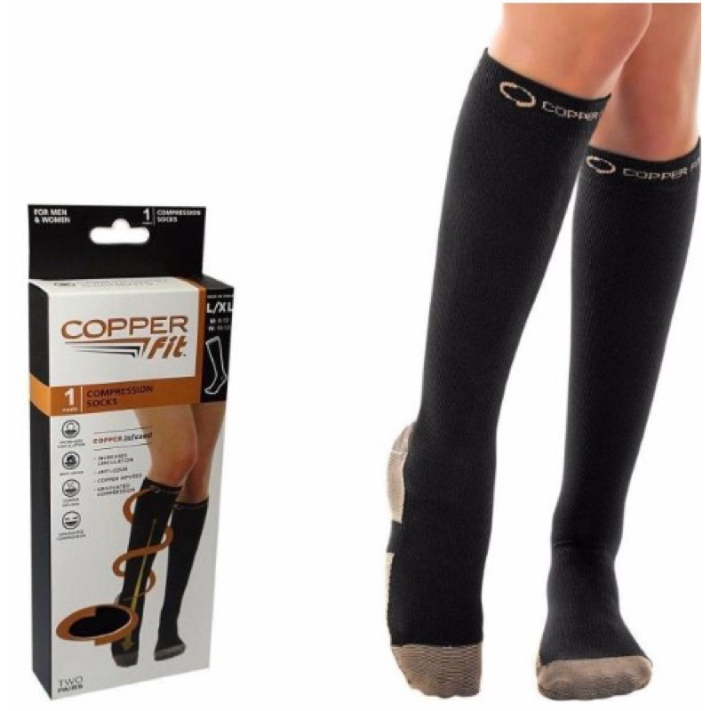 ถุงเท้าเพื่อสุขภาพลดปวดเมื่อย Copper fit Sock บำบัดเท้าเมื่อยล้า ลดเส้นเลือดขอด ถุงเท้าเพื่อสุขภาพเท้า