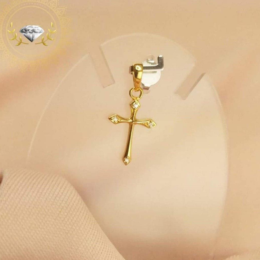 จี้ไม้กางเขน เพชรแท้ ทองคำแท้ 9k