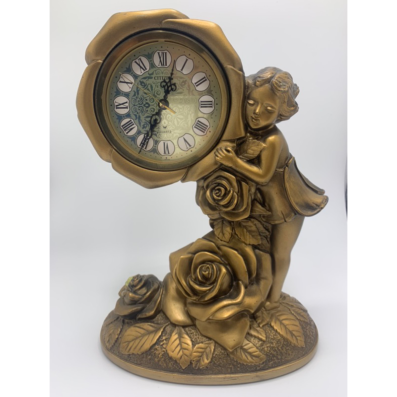 💥ปล่อยของสะสม💥 Citizen Clock made in Japan นาฬิกาซิติเซ่น วินเทจ ทำจากเรซิ่น งานเก่า น้ำหนักประมาณ 2 kg. ความสูง 10 นิ้ว