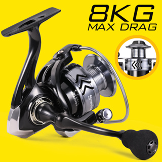 ใหม่รอกตกปลาราคาถูก Spinning Reel 1000-6000 รุ่นหลายสี Spinning Reel ตกปลาความต้านทานสูงสุด 8 กก.