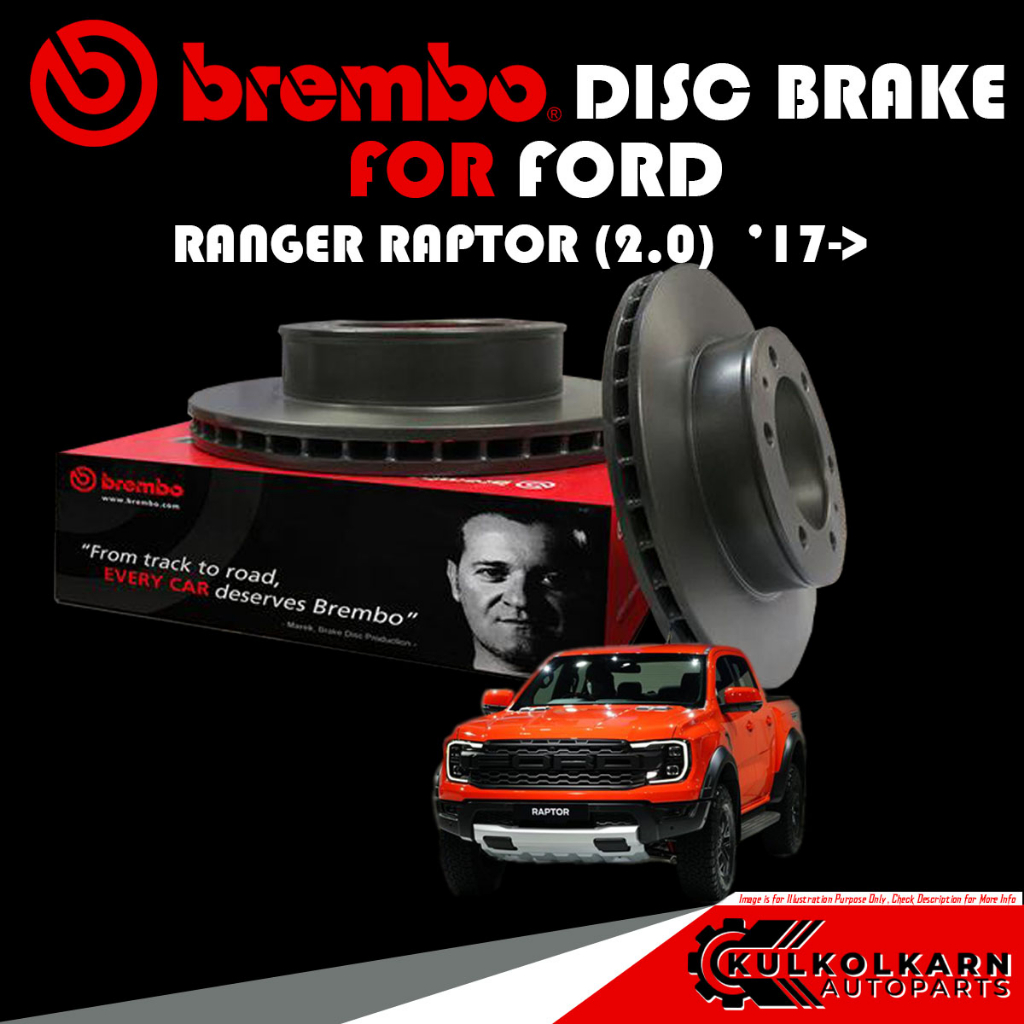 จานเบรกหน้า  BREMBO FORD RANGER RAPTOR (2.0)  17-> (09 C520 11)